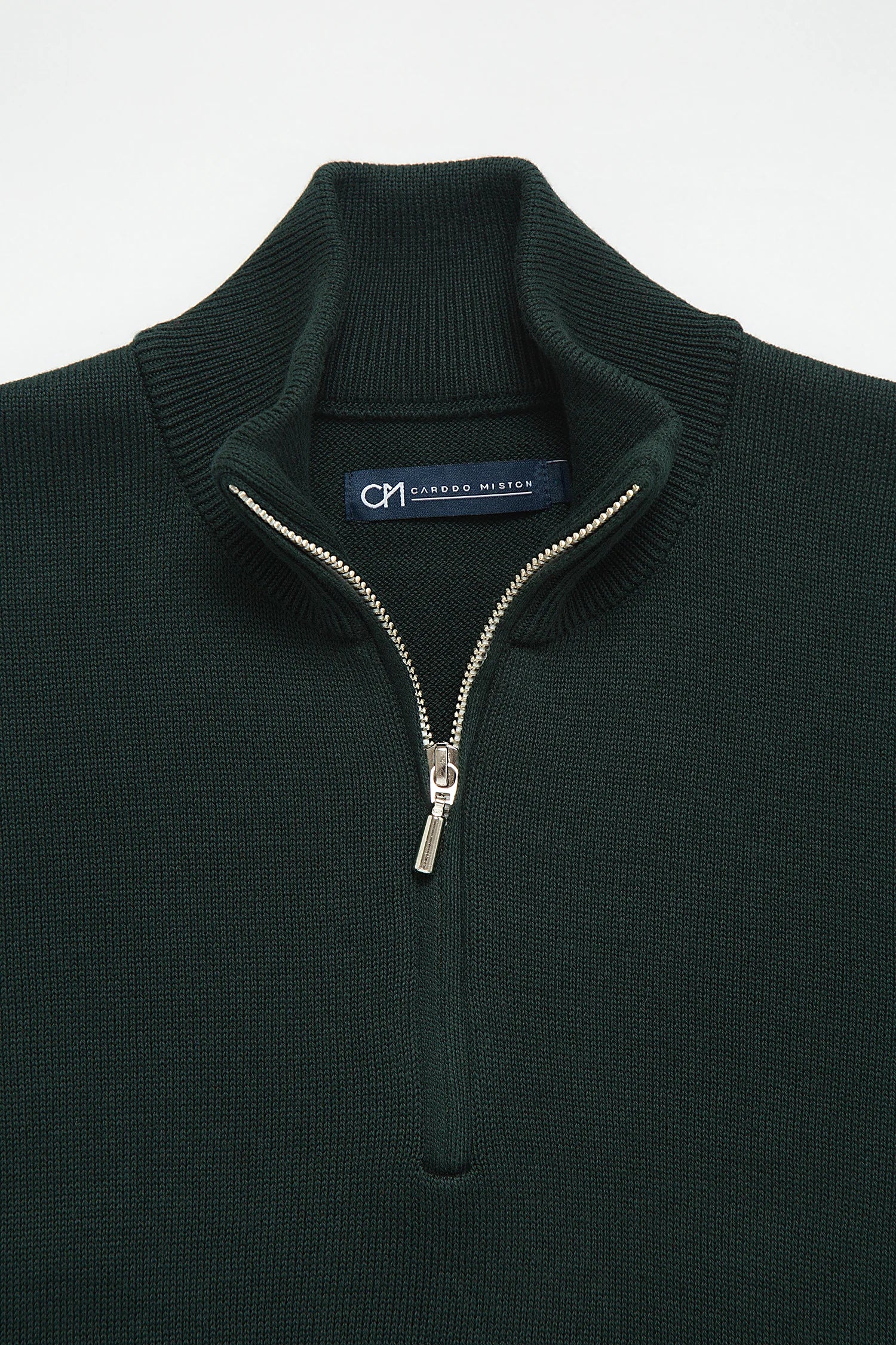 Saco Half Zip Algodón Verde Botella